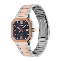 Casio Sleek Metal Men's Two-Tone Rose Gold Octagonal Watch