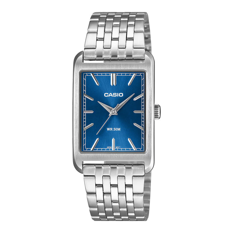 Casio Timeless Men's Blue Rectangular Watch
