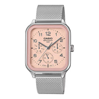 Casio Multi Dial Unisex Pink Analogue Mesh Watch