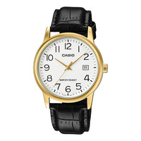 Casio Classic Men's Gold Black Leather Watch