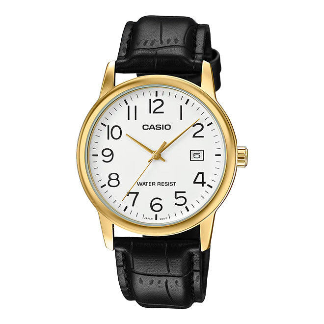 Casio Classic Men's Gold Black Leather Watch