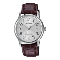 Casio Dress Date Men's Silver Brown Analogue Watch