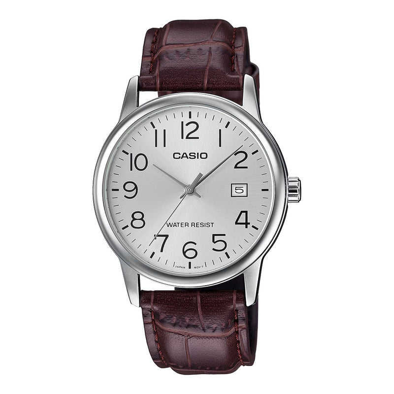 Casio Dress Date Men's Silver Brown Analogue Watch