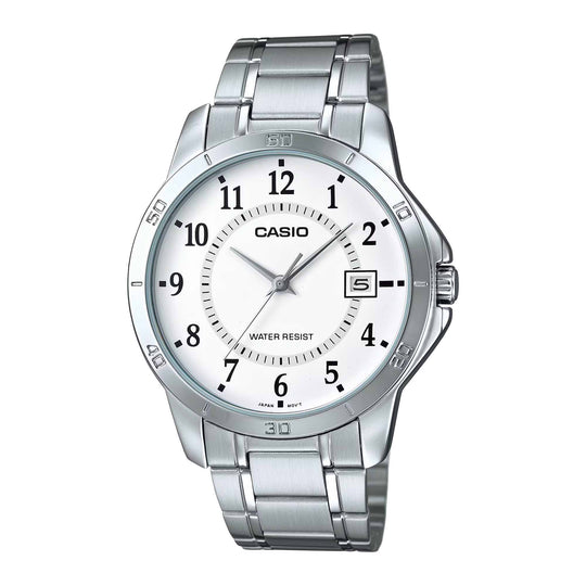 Casio Classic Date Men's Silver White Analogue Watch