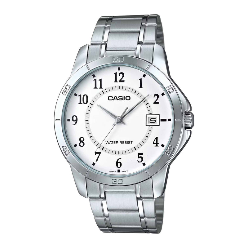 Casio Classic Date Men's Silver White Analogue Watch
