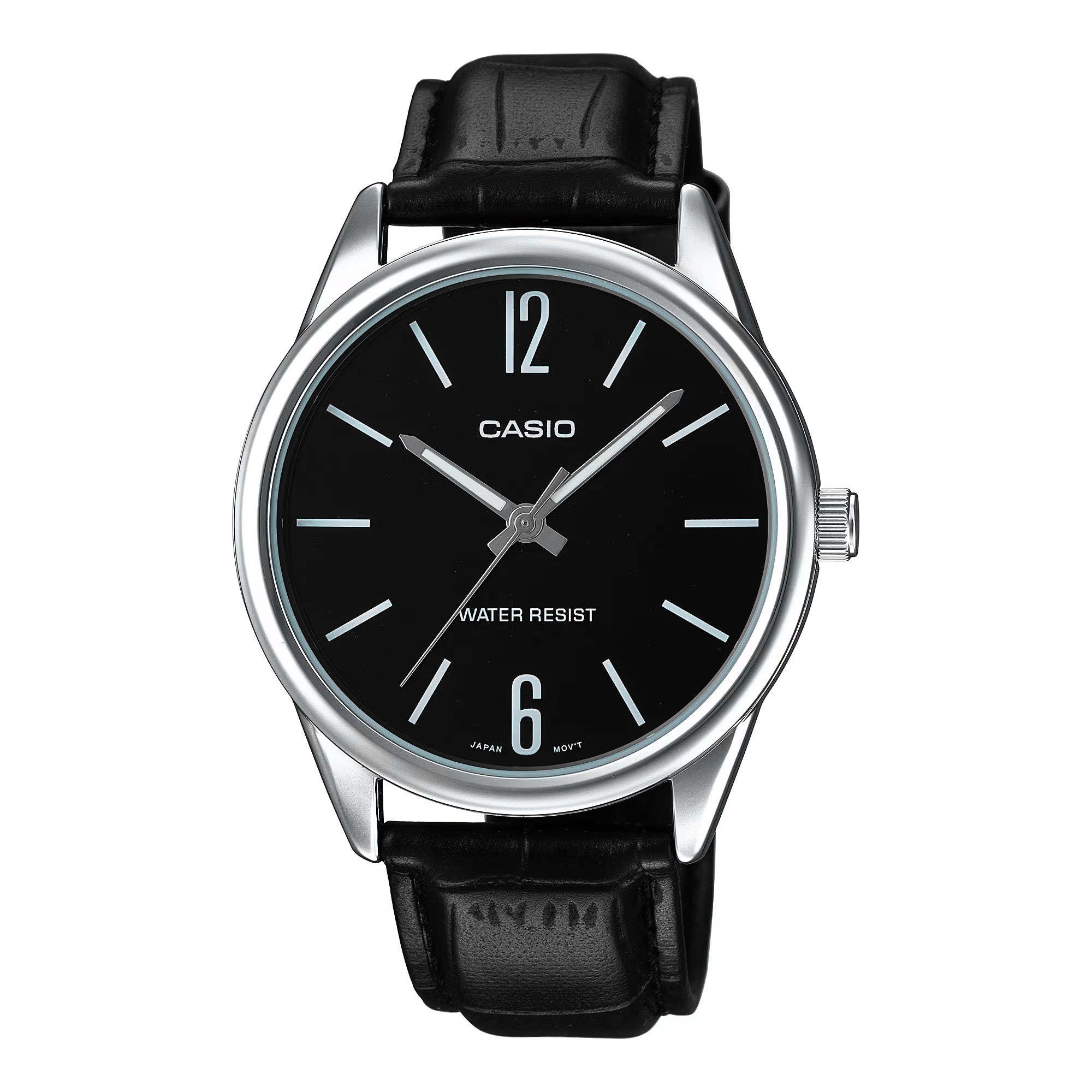 Casio Classic Men's Black Leather Analogue Watch MTP-V005L-1BUDF