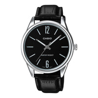 Casio Classic Men's Black Leather Analogue Watch MTP-V005L-1BUDF