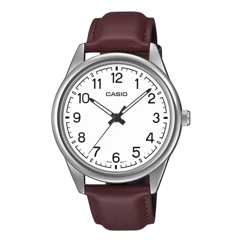 Casio Dress Men's Silver Brown Analogue Watch