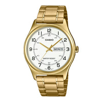 Casio Dress Men's Gold White Analogue Watch MTP-V006G-7BUDF