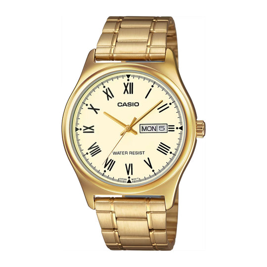 Casio Dress Men's Gold Neutral Analogue Watch MTP-V006G-9BUDF