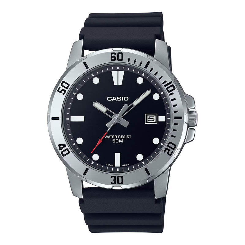 Casio Sporty Date Men's Silver Black Analogue Watch