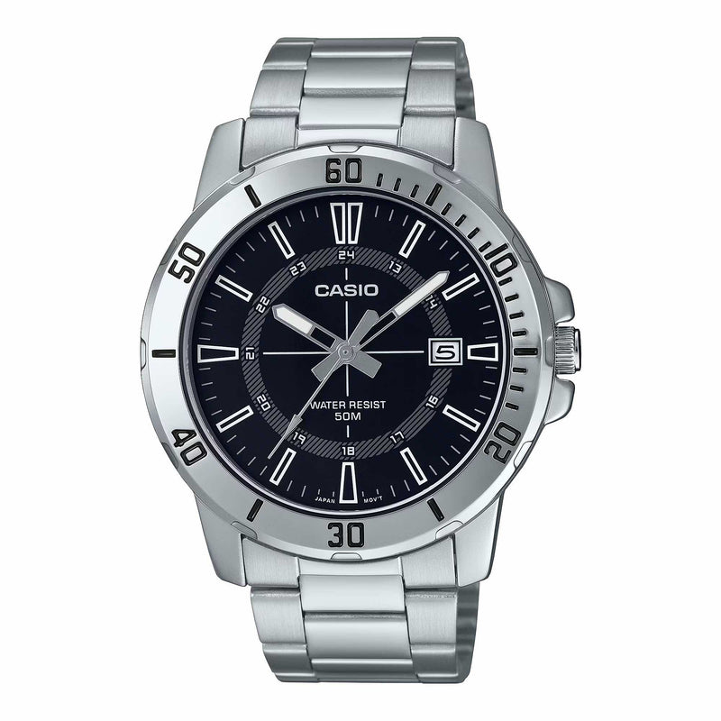 Casio Sporty Date Men's Silver Black Analogue Watch