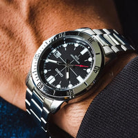 Casio Enticer Link Bracelet Men's Black Silver Watch