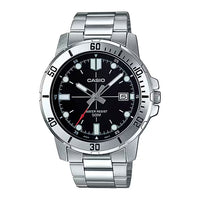 Casio Enticer Link Bracelet Men's Black Silver Watch