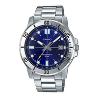 Casio Enticer Link Bracelet Men's Blue Silver Watch