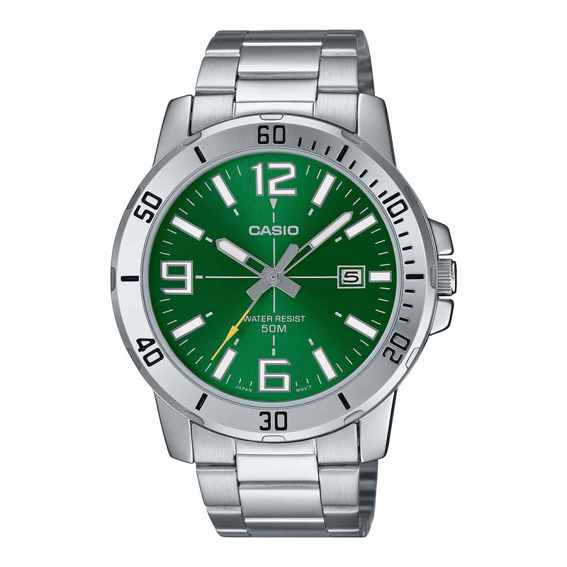 Casio Sport Date Men's Silver Green Analogue Watch