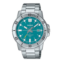 Casio Enticer Link Bracelet Men's Turquoise Silver Watch