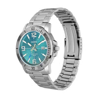 Casio Enticer Link Bracelet Men's Turquoise Silver Watch