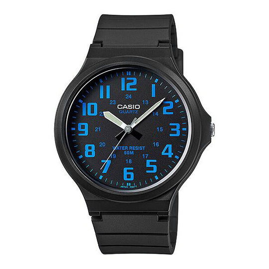 Casio Standard Men's Black Blue Analogue Watch MW-240-2BVDF