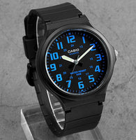 Casio Standard Men's Black Blue Analogue Watch MW-240-2BVDF
