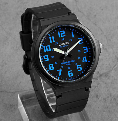 Casio Standard Men's Black Blue Analogue Watch MW-240-2BVDF
