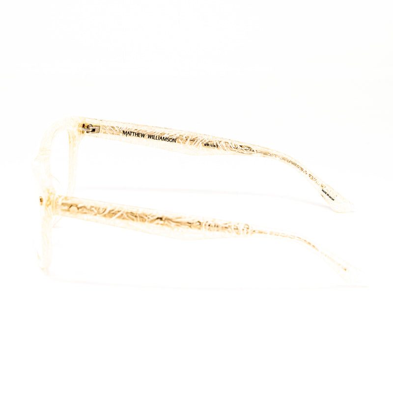 Matthew Williamson x Linda Farrow Marbled Yellow Eyeglasses MW118C2OPT