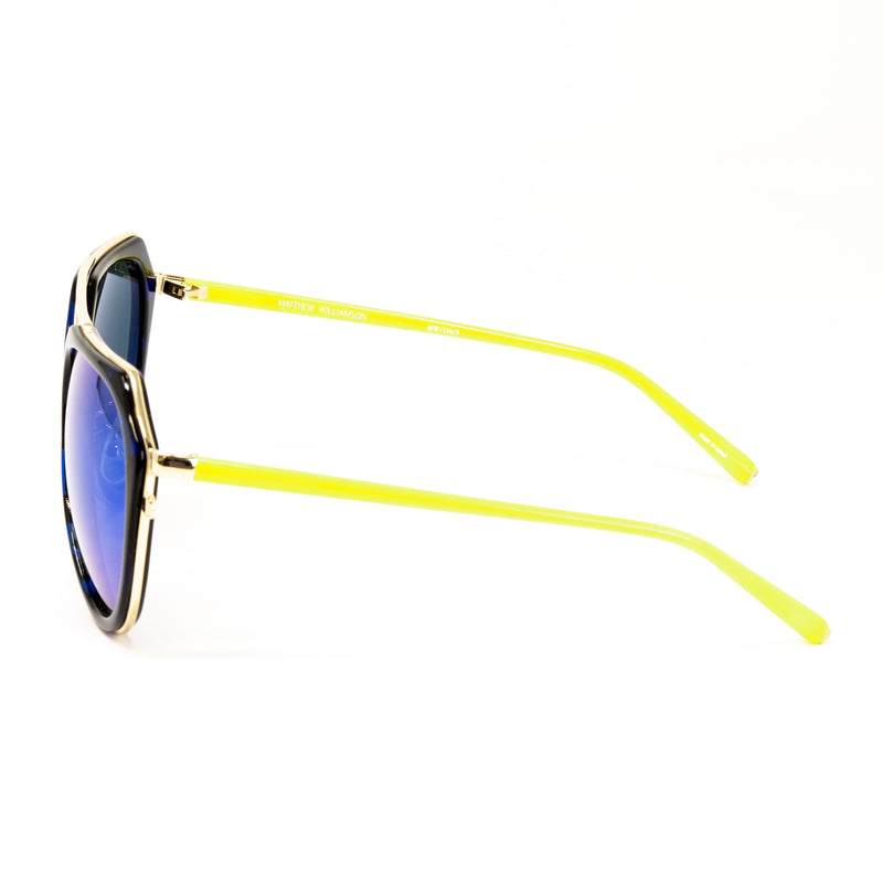 Matthew Williamson x Linda Farrow Black/Blue Sunglasses MW126C3SUN
