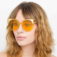 Matthew Williamson x Linda Farrow Yellow Sunglasses MW184C3SUN