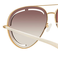 Matthew Williamson x Linda Farrow Gold Sunglasses MW264C2SUN
