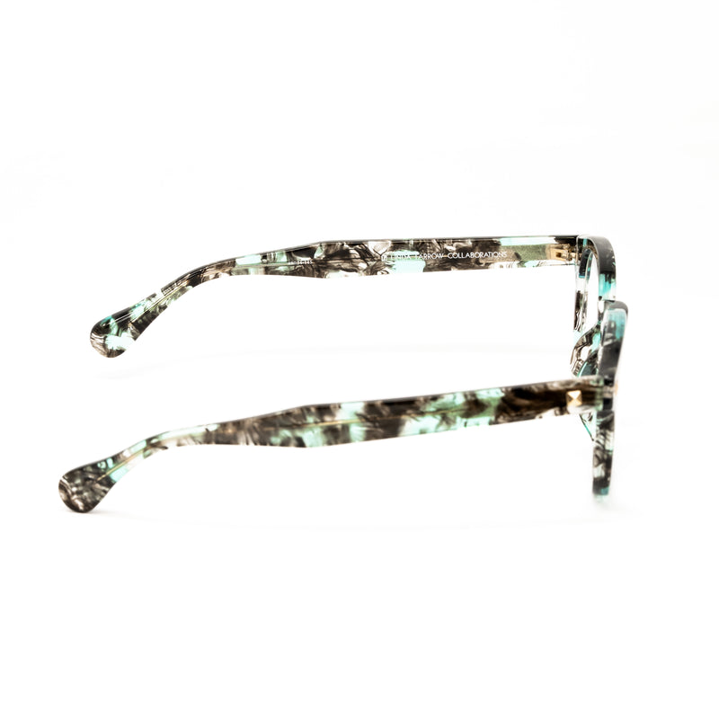 Matthew Williamson x Linda Farrow Green and Black Eyeglasses MW43C11OPT