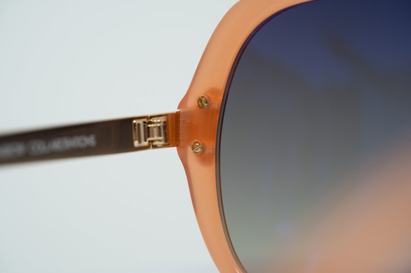Oscar De La Renta Sunglasses Round Oversized Orange and Grey