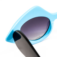 Prabal Gurung x Linda Farrow Cat Eye Pop Art White Blue Polarised Sunglasses