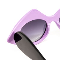 Prabal Gurung x Linda Farrow Cat Eye Pop Art White Purple Polarised Sunglasses