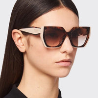 Prada PR15WF Oversized Square Sunglasses Caramel Tortoise