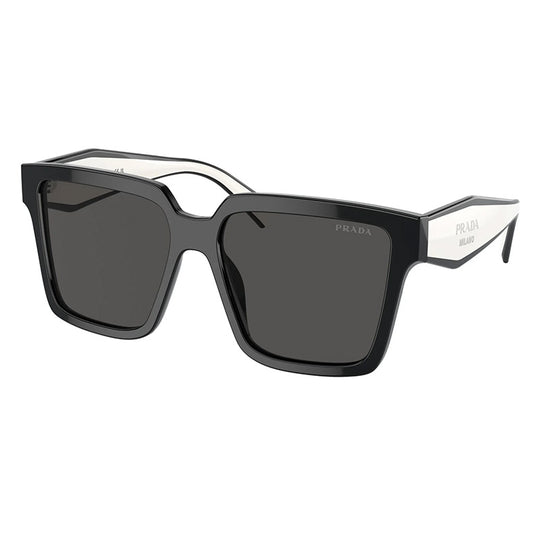 Prada PR24ZS Rectangle Sunglasses Black White