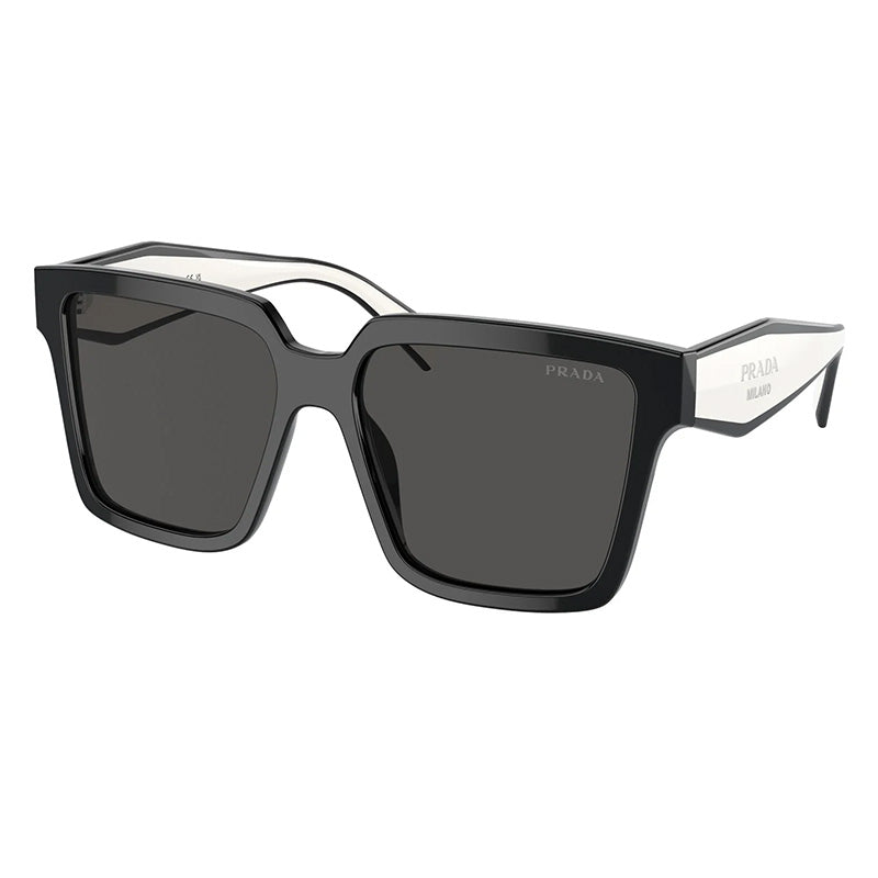 Prada PR24ZS Rectangle Sunglasses Black White