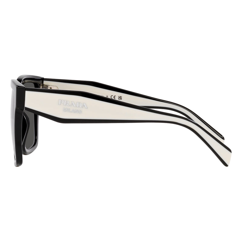 Prada PR24ZS Rectangle Sunglasses Black White