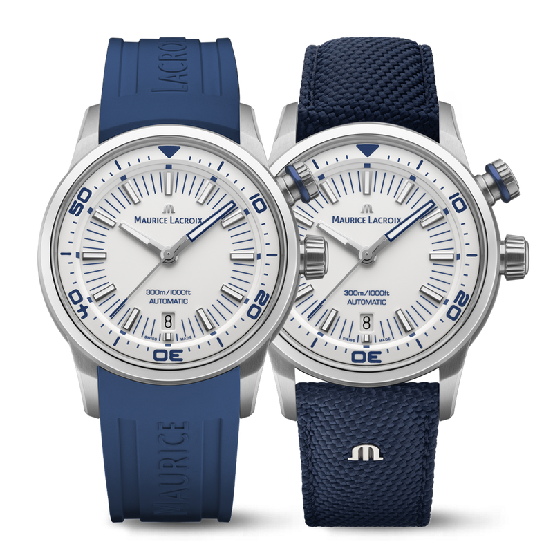Maurice Lacroix Pontos S Diver Men's White Blue Watch PT6248-SS00L-130-4