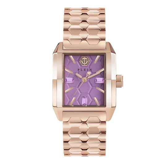 Philipp Plein Ladies Watch Offshore Square Lilac Rose Gold PWMAA0722