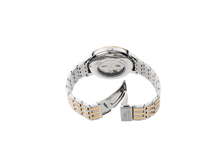 Orient Men's Silver Rose Gold Automatic Watch RA-AC0J07S