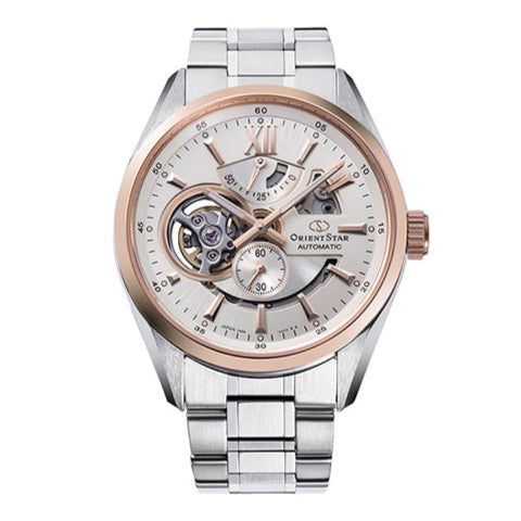 Orient Star Men's Ivory Silver Open Heart Automatic Watch RE-AV0123G