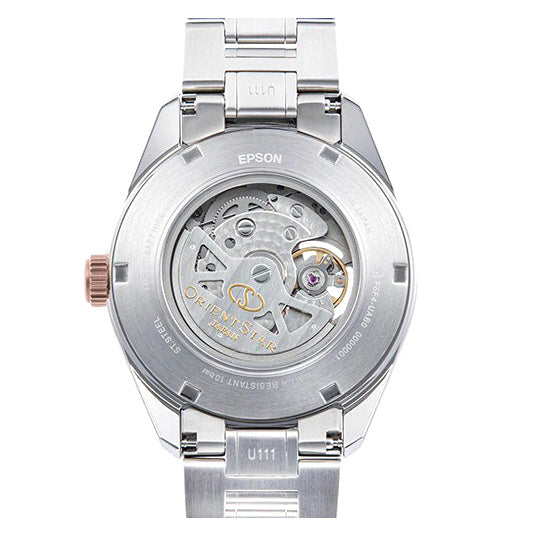 Orient Star Men's Ivory Silver Open Heart Automatic Watch RE-AV0123G