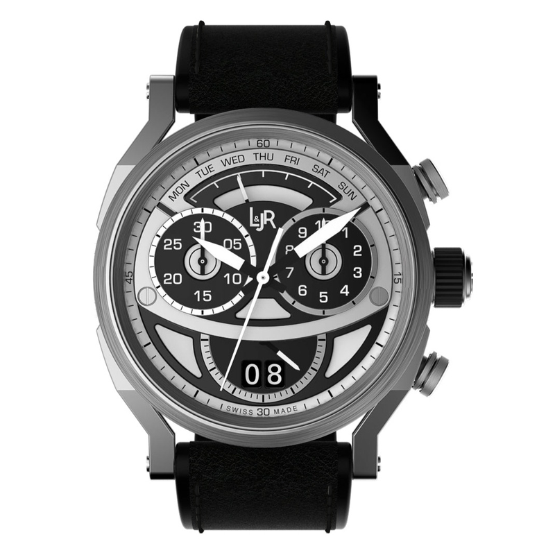 L&JR Men's Chronograph Day Date Black Watch S1503 L&JR Men's Chronograph Day Date Black Watch S1503