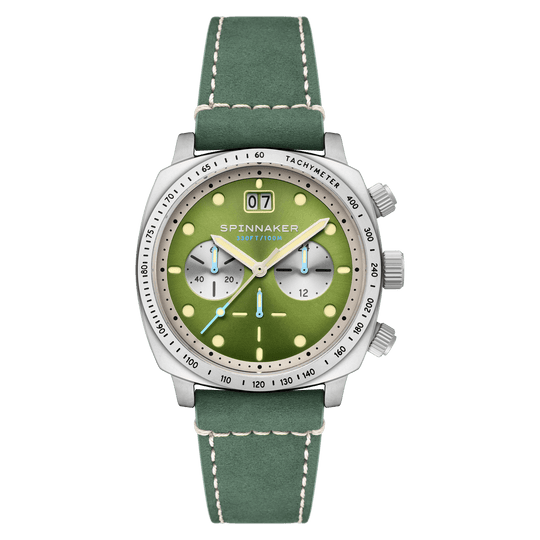 Spinnaker Hull Chronograph Men's Green Retro Watch SP-5068-06