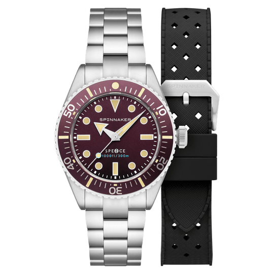 Spinnaker Spence 300 Burgundy Automatic Diver Watch SP-5097-99