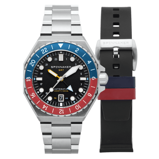Spinnaker Dumas GMT Men's Black Watch SP-5119-44