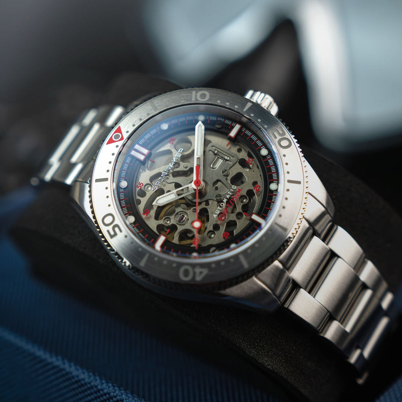 Spinnaker Croft 42 Skeleton Men's Black Watch SP-5134-33