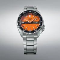 Seiko 5 Sports Men's Orange Silver Watch SRPK11K1