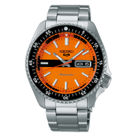 Seiko 5 Sports Men's Orange Silver Watch SRPK11K1