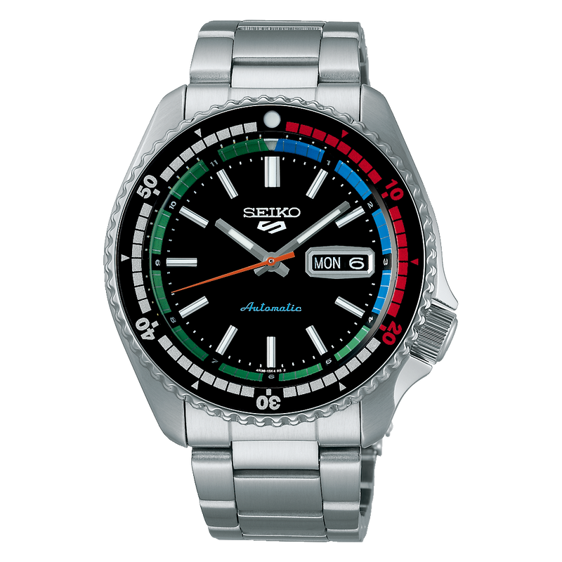Seiko 5 Sports Men's Black Retro Regatta Timer Automatic Watch SRPK13K1